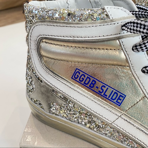 Golden Goose Slide Sneaker Neutral 37 Glitter - Picture 4 of 12